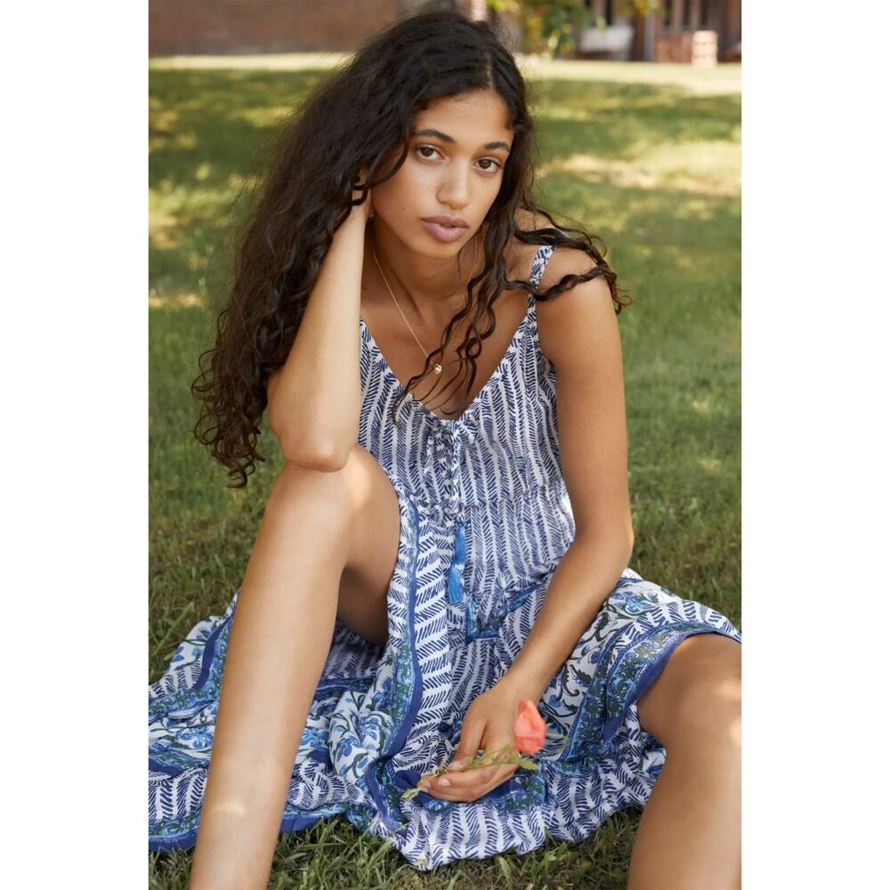 Anthropologie Beachgold Layla Tiered Midi Dress
